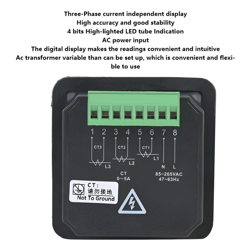 Medidor Corriente Amperimetro Trifasico Gv23at 220 Generador