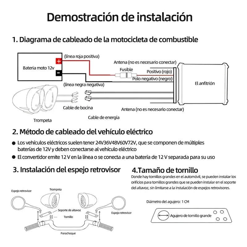 Parlante Moto Bluetooth Antirrobo Sonido Radio Fm Alarma Mp3