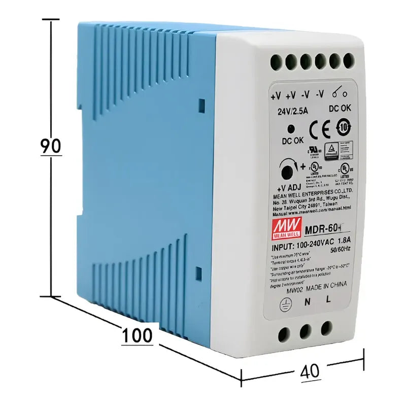 Fuente De Poder 12vdc 5amp Riel 85-264vac Meanwell Mdr-60-12