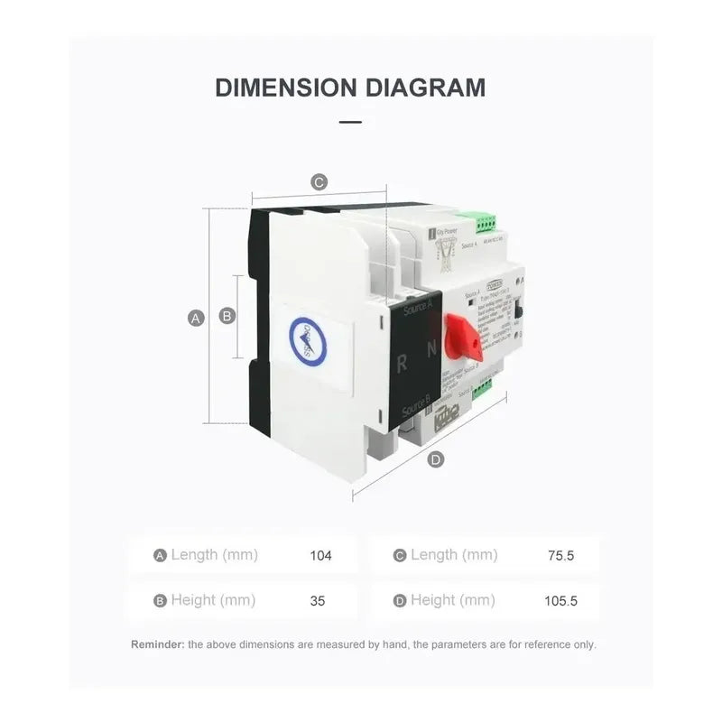 Interruptor Ats Transferencia Automática 100a Monofásico Mcb Beige