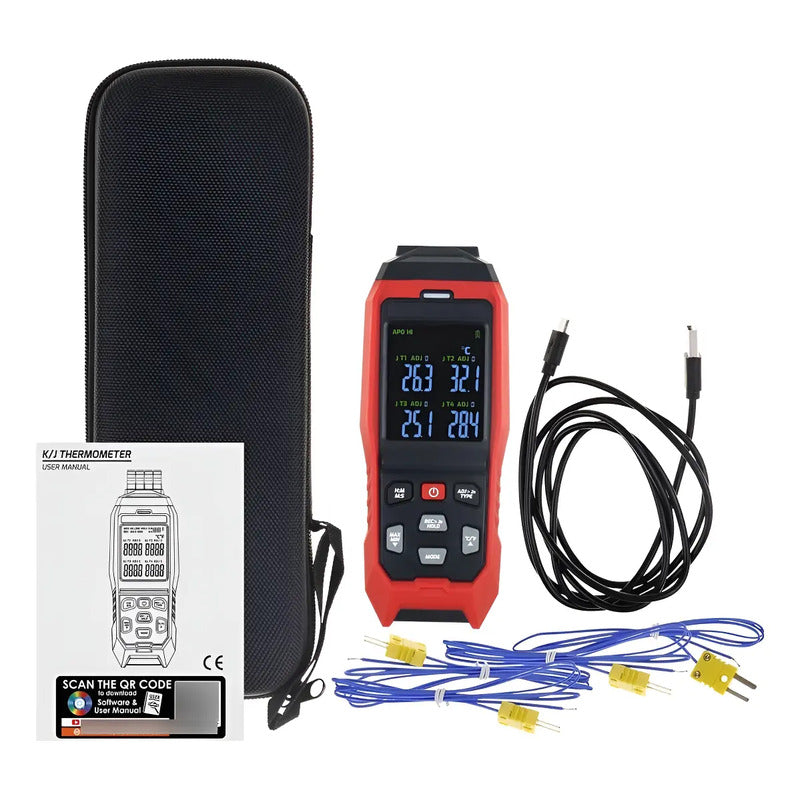 Termometro Ambiental 4 Canales Termocupla Data Logger Alarma