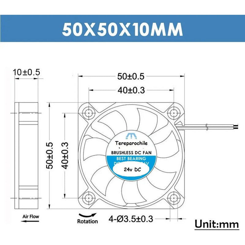 Ventilador Cooler Fan 24v Sd5012pt-24h 50x50x10mm 5010 5cm