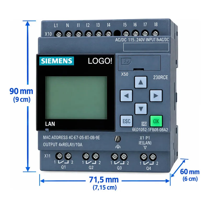 Plc Compatible Con Siemens Logo 230rce 6ed1052-1fb08-0ba2