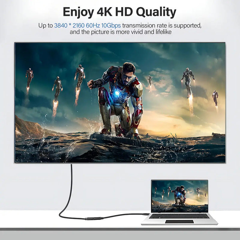 Cable Usb-c 3.1 Gen2 3m 10gbps Pd 100w 4k 60hz Negro Tereparochile