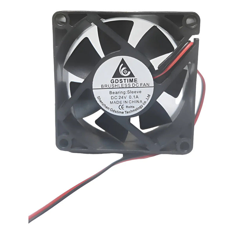 Ventilador Tereparochile 70x25mm 24v 0.1a Refrigeración Aire 2 Pines Negro