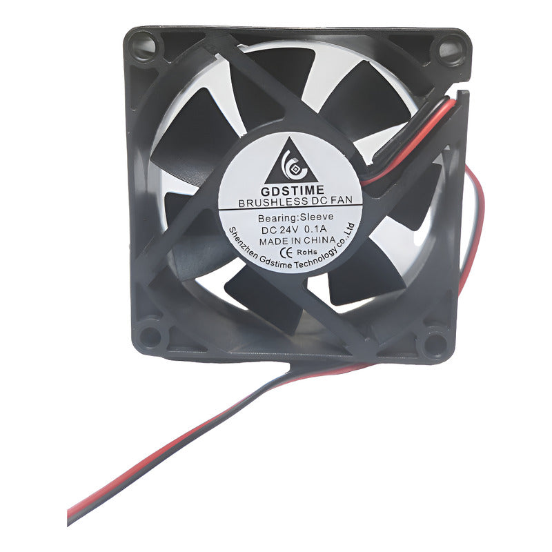 Ventilador Tereparochile 70x25mm 24v 0.1a Refrigeración Aire 2 Pines Negro