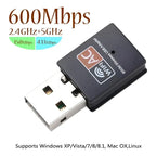 Mini Receptor Inalambrico Wifi Usb 2.4 Ghz 5ghz Wlan 600mbps