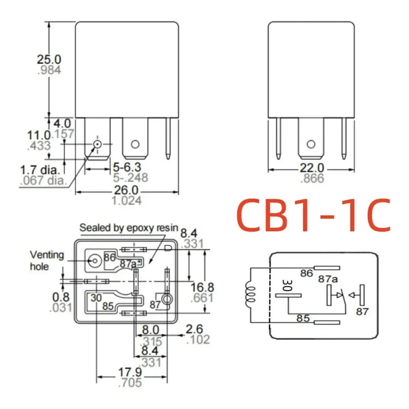 Rele Relay Cb1-12v Cb112v  Acb13201 5 Pines