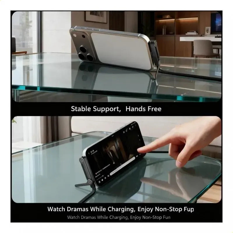 Cable De Carga Plano Usb C Con Soporte Plegable 240w 2metros Negro