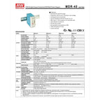 Fuente De Poder Riel Din Mdr-40-24 Mean Well 24v 1.7a 40w