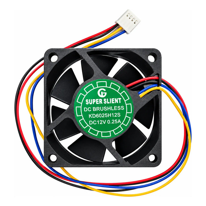Ventilador Fan Cooler Kd6025h12d 12v 60x25mm 4 Cables Negro