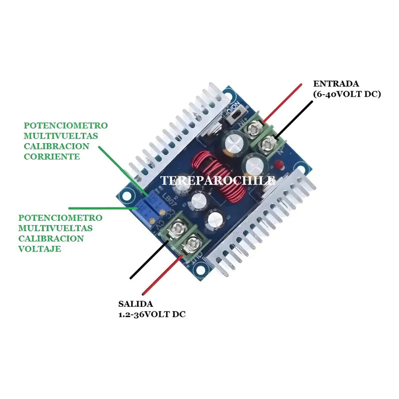 Modulo Convertidor Step Down Dc-dc 6-40v A 1.2-36v 300w 20a