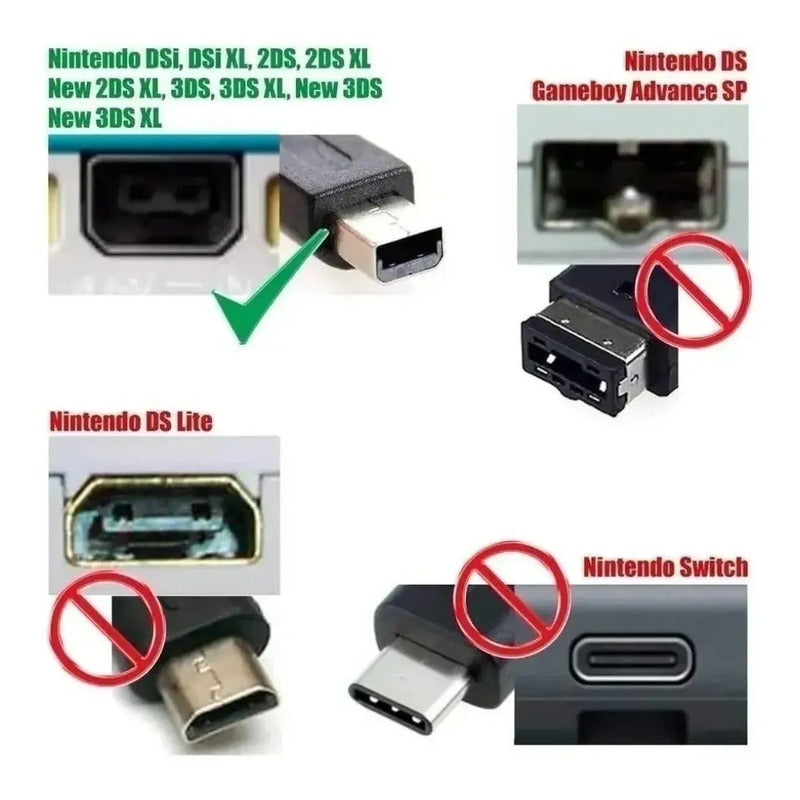 Cargador Compatible Nintendo Dsi Dsi Xl 3ds Xl 2ds Xl New