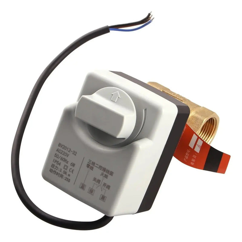 Electro Valvula Dn25 Bola Motorizada 220v + Perilla Manual Gris