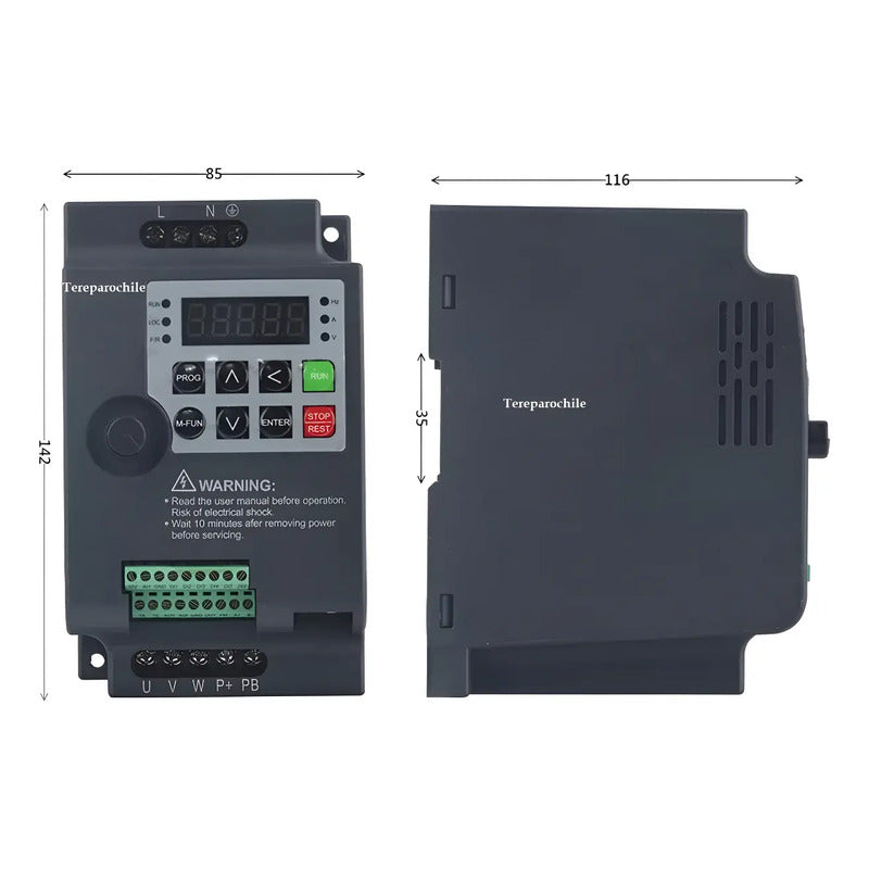 Variador Velocidad Vfd 0.75 Kw 1 Fase A 3 Fases 0-220v 4a