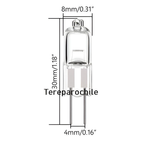 2x Ampolletas Bipin Halogena Tubular 12volt 35w Conector G4 Cálido