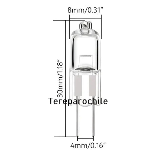 2x Ampolletas Bipin Halogena Tubular 12volt 35w Conector G4 Blanco Cálido