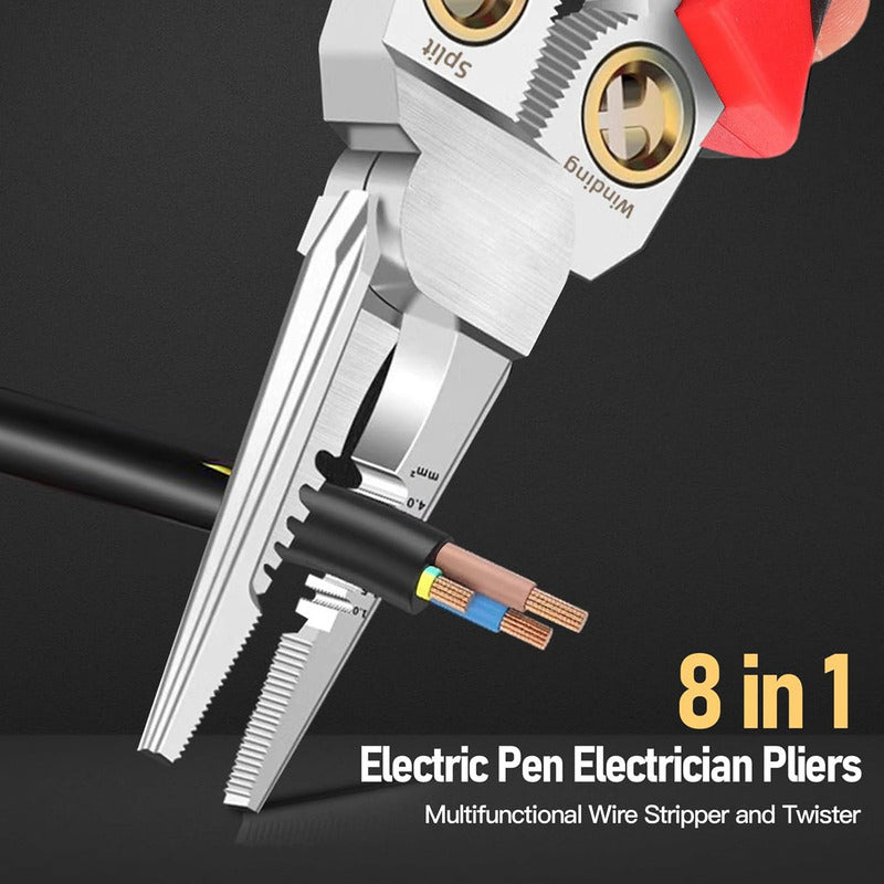Alicate Electricista Tereparochile 8 En 1 Pelacable Prueba Voltaje