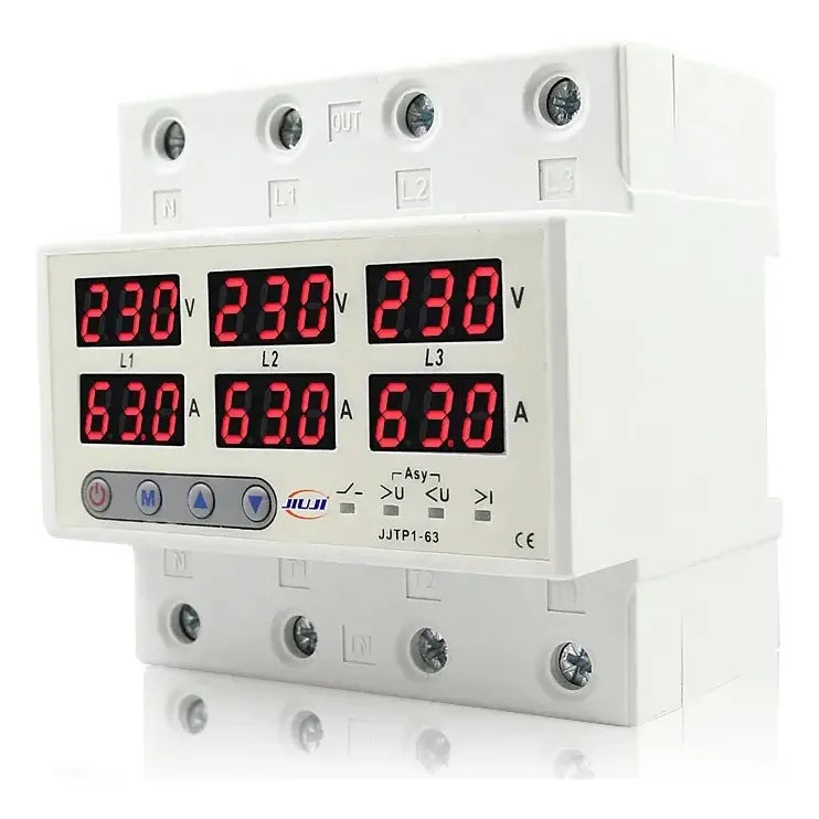 Protector De Voltaje Corriente 220v 63a Trifasico Riel Din