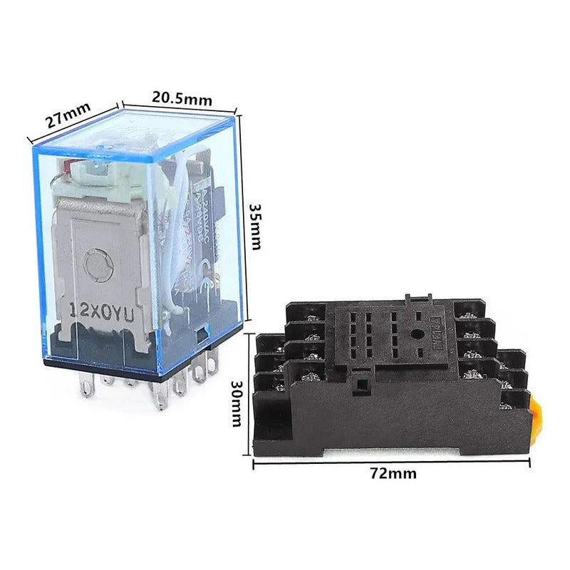 Rele My4n-j 24v Ac 4pdt Relay Hh54p 14 Pines Con Base