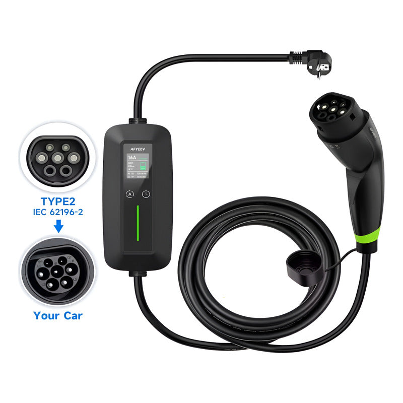 Cargador Ev Auto Electrico 3600w 16a Tipo 2 Portatil 3.5m