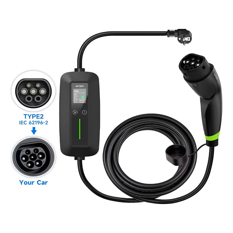 Cargador Ev Auto Electrico 3600w 16a Tipo 2 Portatil 3.5m