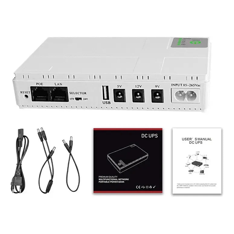 Mini Ups Trc 10400mah 18w Dc Y Poe 5v 9v 12v Para Router Y Módem Negro