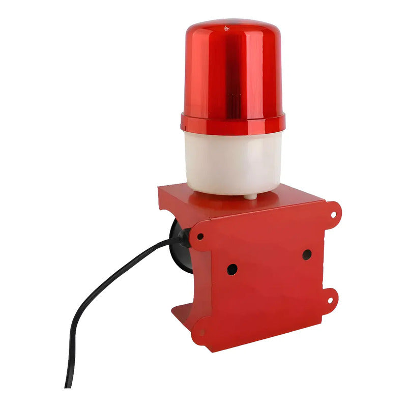 Sirena Alarma Comunitaria Baliza 220v Roja Led + 2 Controles Rojo