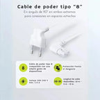 Cable Poder Tipo 8 Tv Conector En L Television Radio Enchufe
