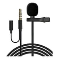 Micrófono Solapa Lavalier And Omnidireccional 1.5m Para Celulares Tictok Negro