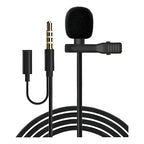 Micrófono Solapa Lavalier And Omnidireccional 1.5m Para Celulares Tictok Negro
