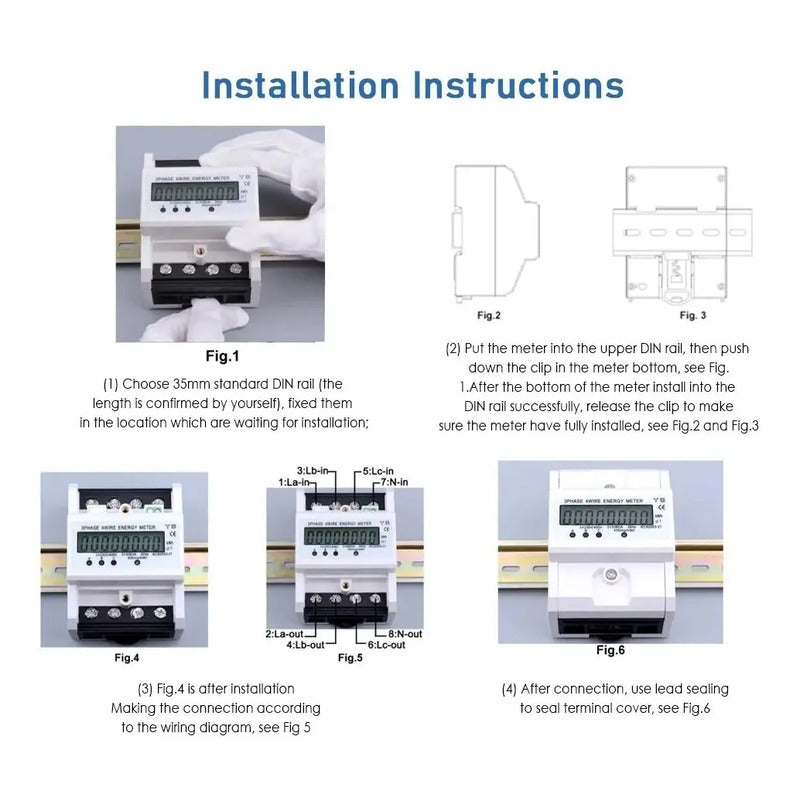 Medidor Digital Remarcador Potencia Watts 220-380v 3fase Kwh