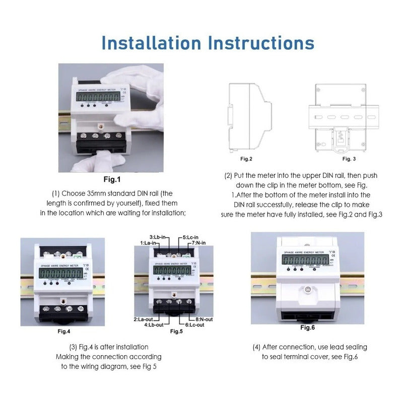 Medidor Digital Remarcador Potencia Watts 220-380v 3fase Kwh