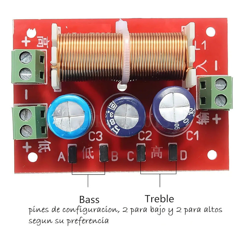 Crossover 400 Watts Separador Frecuencias 2 Vías Bajo Treble
