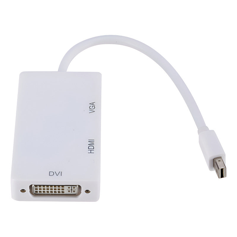 Adaptador Mini Displayport Thunderbolt A Hdmi Vga Dvi 16cm Blanco Tereparochile