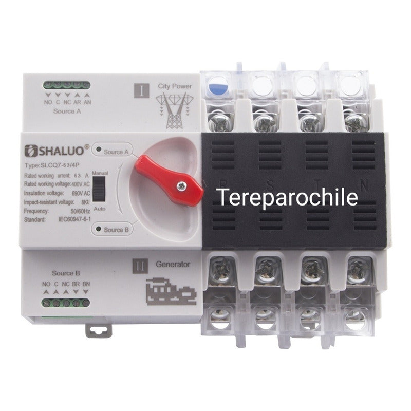 Switch Ats Transferencia Automatico Trifásico 100a 4f 220v Beige
