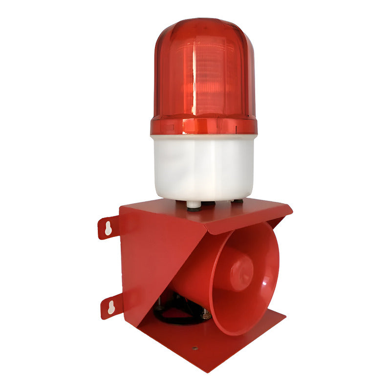 Alarma Comunitaria 12v Roja Luz Baliza Sirena Led Emergencia