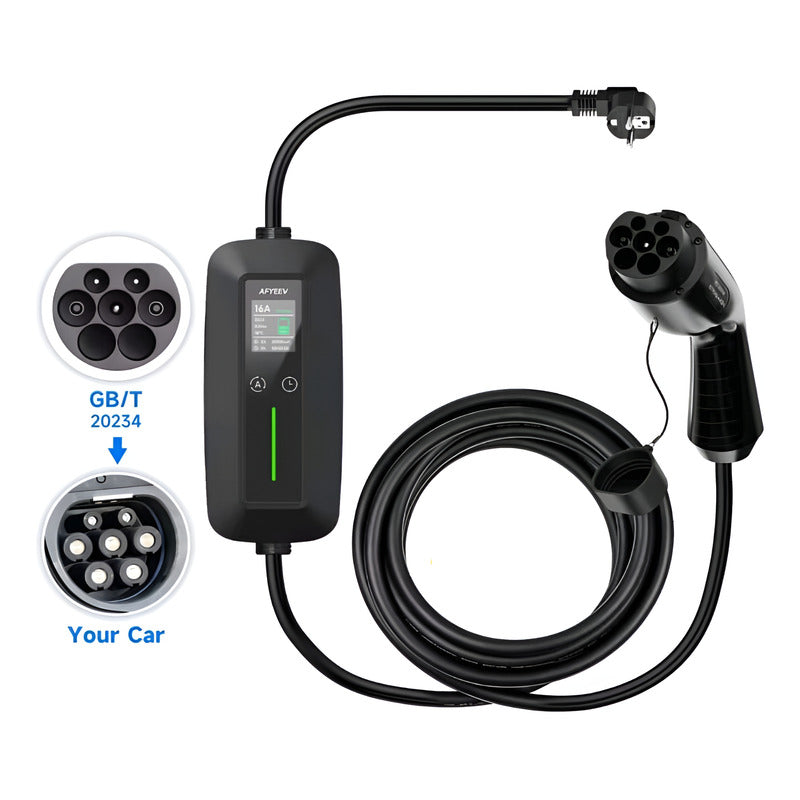 Cargador Ev Automovil Electrico 3600w 16a Gbt Portatil 3.5m Negro