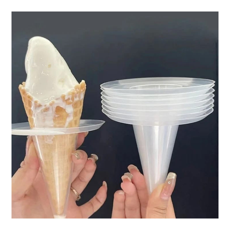 100x Porta Cono De Helados Barquillo Antichorreo Plastico