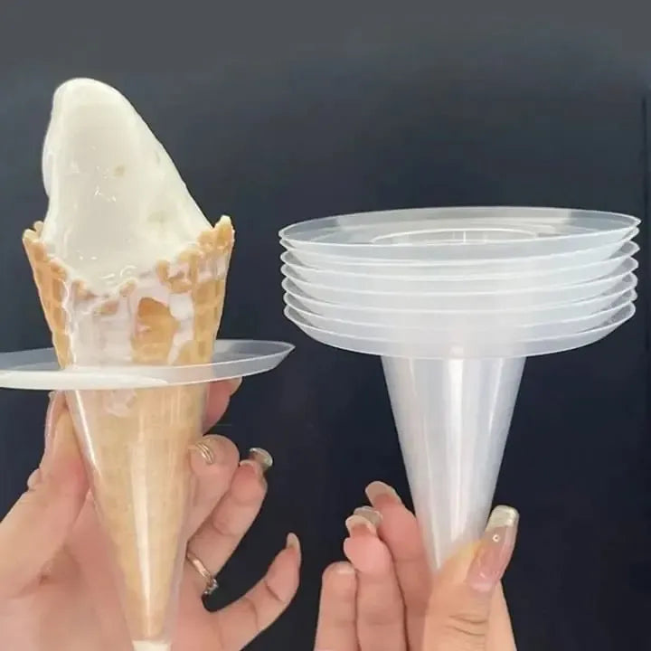 100x Porta Cono De Helados Barquillo Antichorreo Plastico