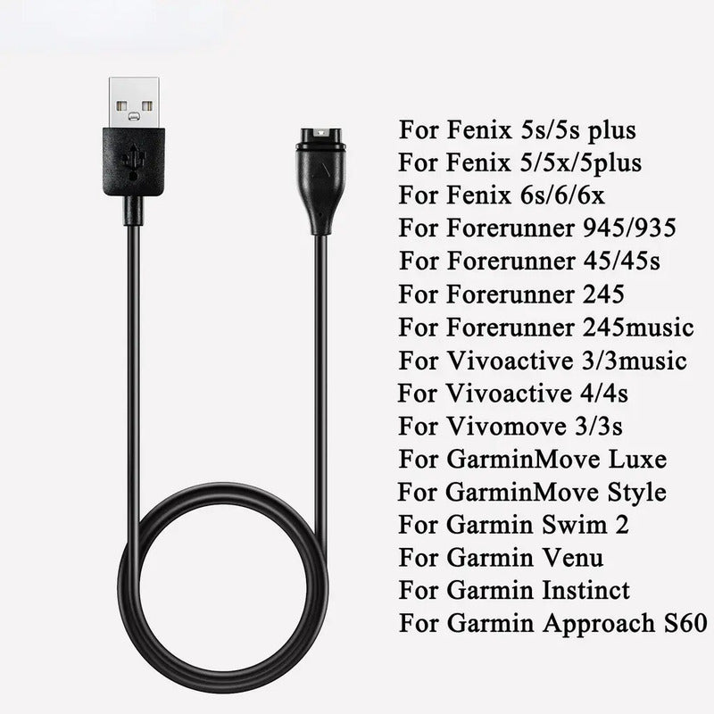 Cable Carga Para Garmin Fenix 5 5s 5x Plus Forerunner 935 Negro