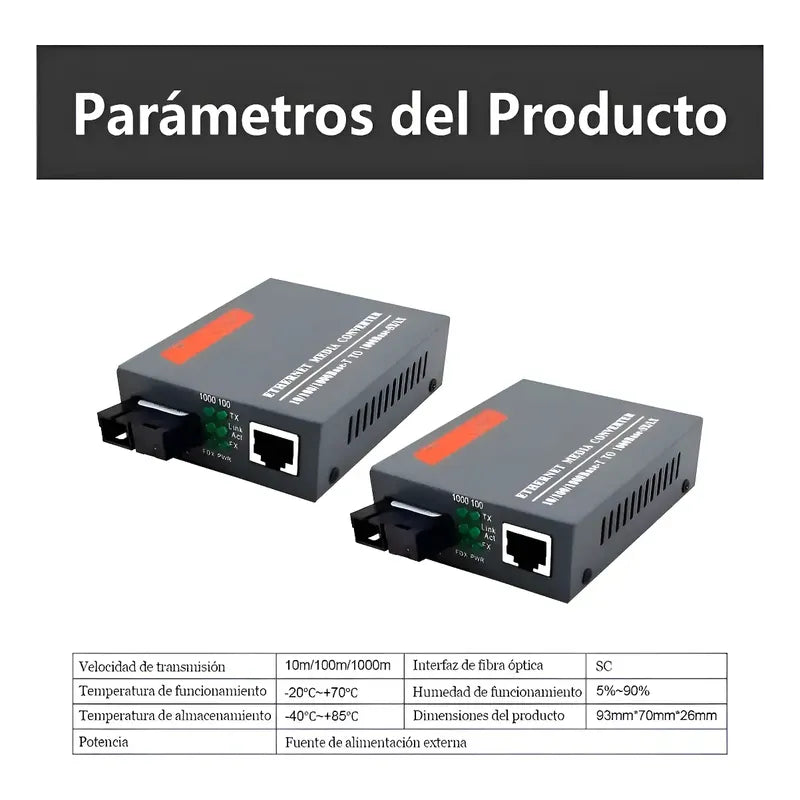 Convertidor Fibra Optica Ethernet Ftth Htb-gs-03 10/100/1000