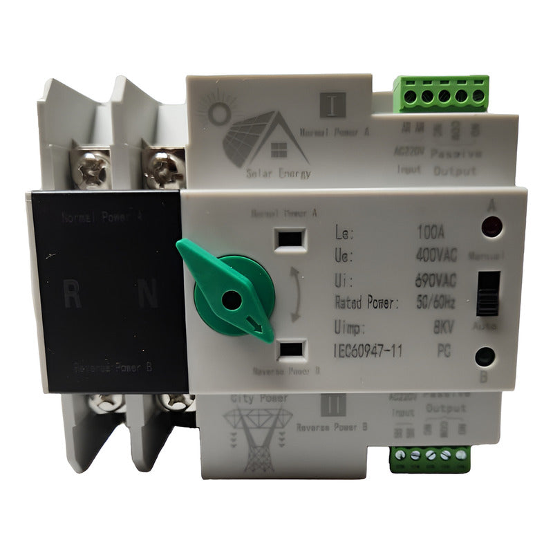 Interruptor Transferencia Ats Automático 100a Monofase Solar