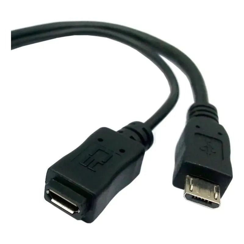 Cable Usb Otg Micro Usb Puerto De Alimentación Macho Hembra Negro