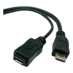 Cable Usb Otg Micro Usb Puerto De Alimentación Macho Hembra Negro