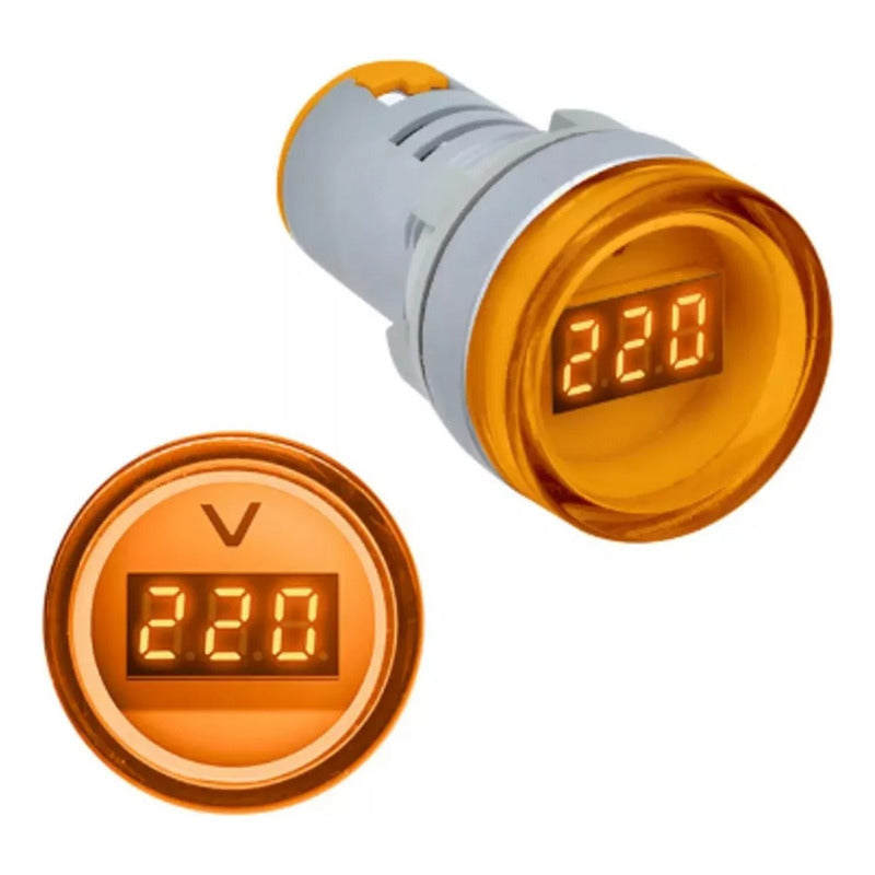 Mini Voltimetro Digital 22mm Piloto Led 12-500v Ac Lampara