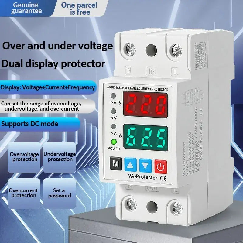 Protector Alto Bajo Voltaje Corriente Ajustable 63a 220v Din