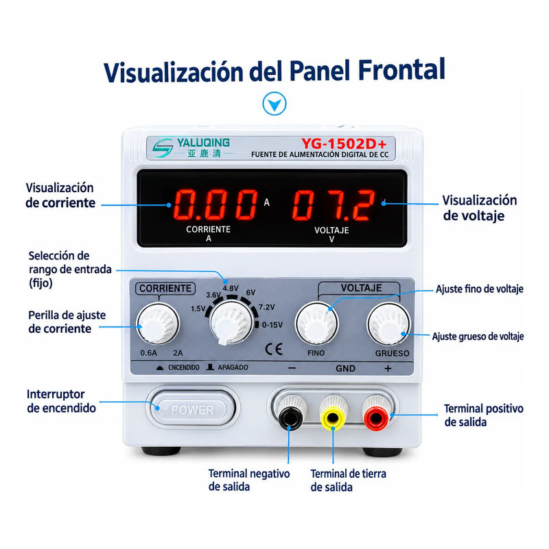 Fuente De Alimentacion Regulador Digital Ajustable 1502d+