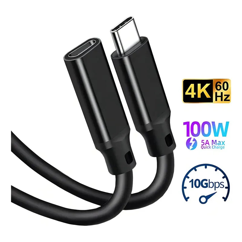 Cable Usb-c 3.1 Gen2 3m 10gbps Pd 100w 4k 60hz Negro Tereparochile