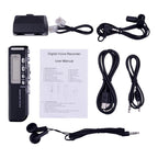 Grabadora De Voz Digital 8 Gb + Microfono + Modulo Telefono Negro